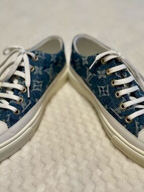 Louis Vuitton Blue Denim Monogram Low-Top Sneakers